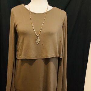 GBX chemise midi dress, olive NWT, size 8